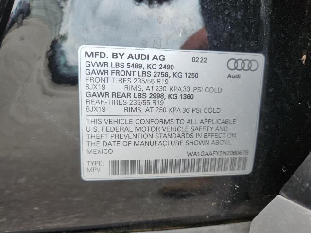 2022 AUDI Q5 PREMIUM WA1GAAFY2N2069678