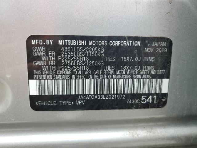 2020 MITSUBISHI OUTLANDER JA4AD3A33LZ021972