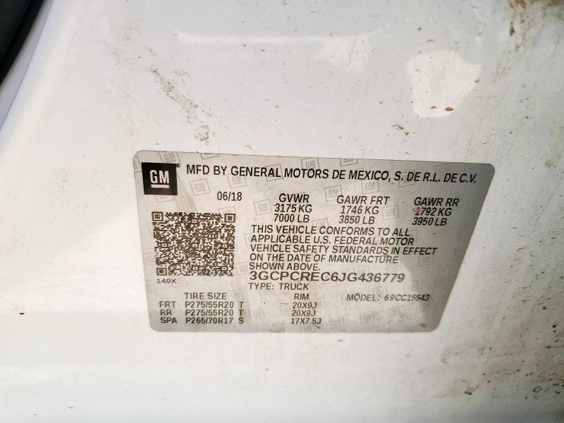 2018 CHEVROLET SILVERADO - 3GCPCREC6JG436779