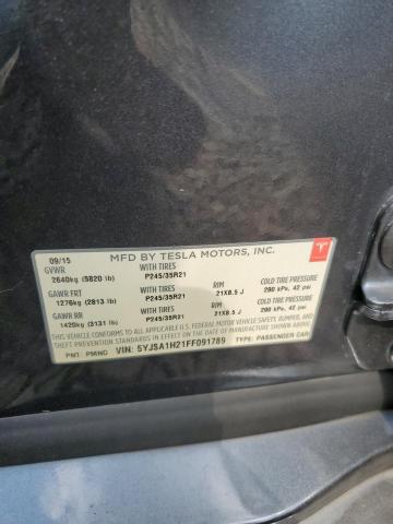 2015 TESLA MODEL S 85 5YJSA1H21FF091789