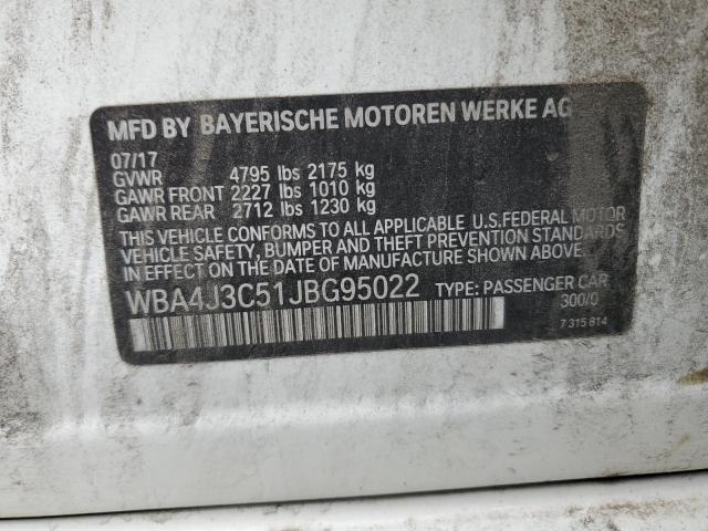 2018 BMW 430XI GRAN WBA4J3C51JBG95022