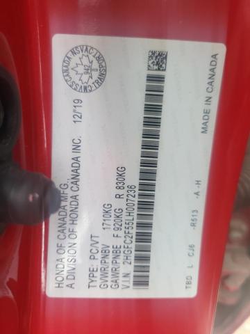 2020 HONDA CIVIC LX 2HGFC2F55LH007236
