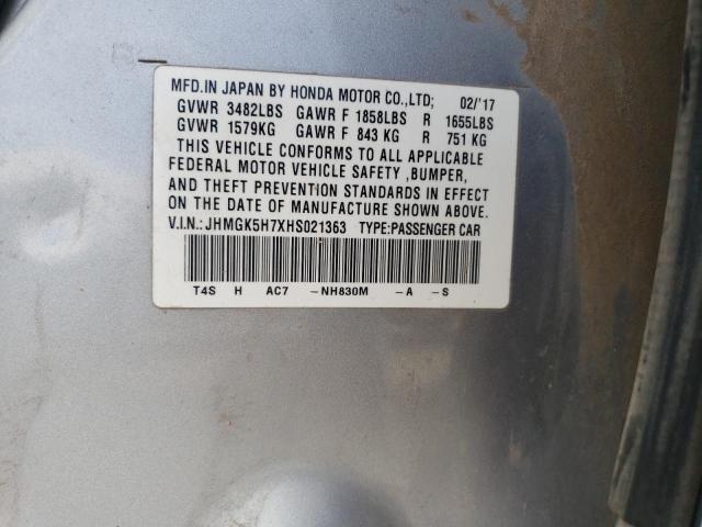 2017 HONDA FIT EX JHMGK5H7XHS021363