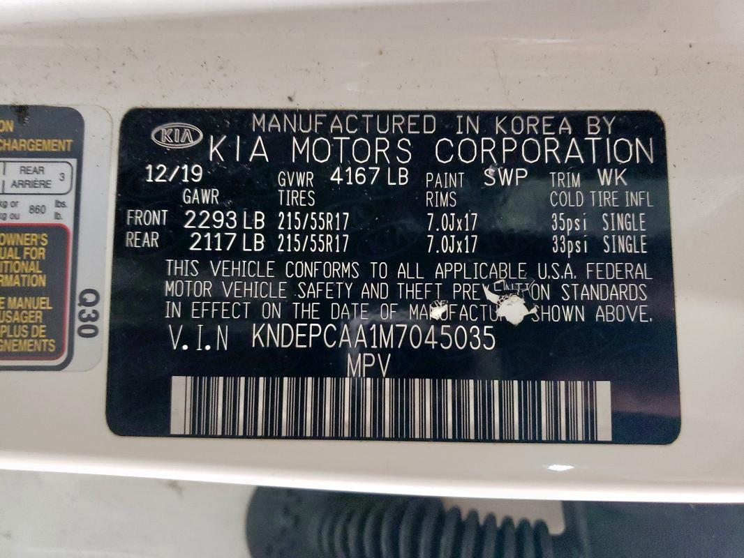 2021 KIA SELTOS LX KNDEPCAA1M7045035