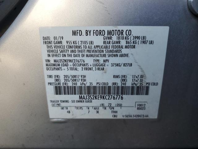 2019 FORD ECOSPORT T MAJ3S2KE9KC276776