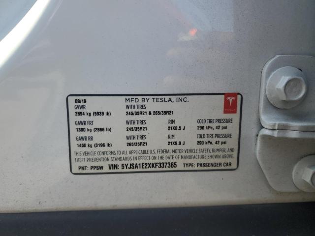 2019 TESLA MODEL S - 5YJSA1E2XKF337365