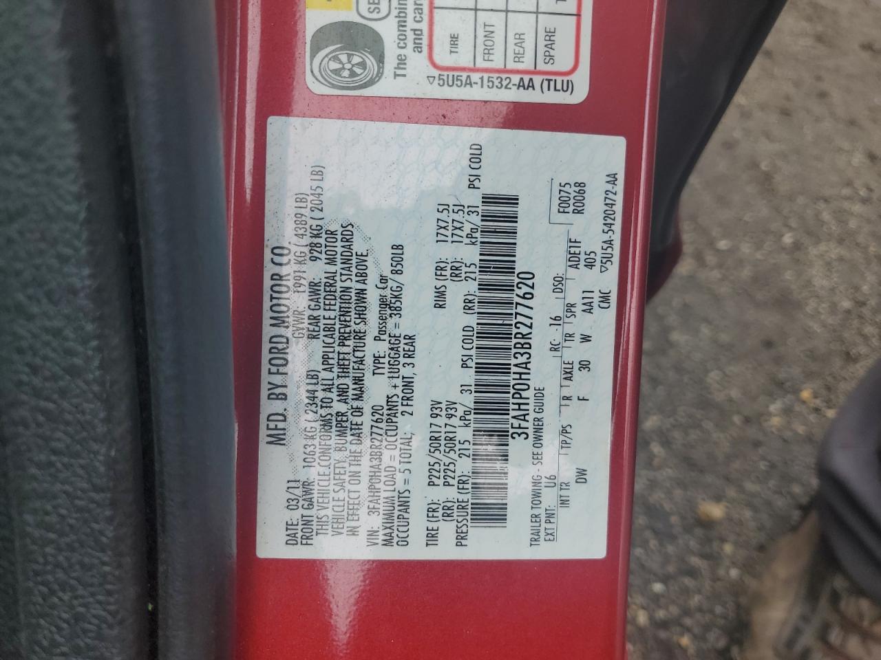 Ford Fusion se 2011