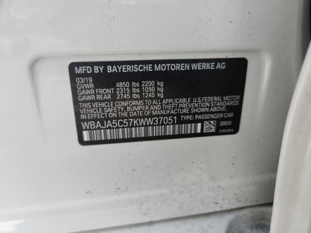 2019 BMW 530 I WBAJA5C57KWW37051