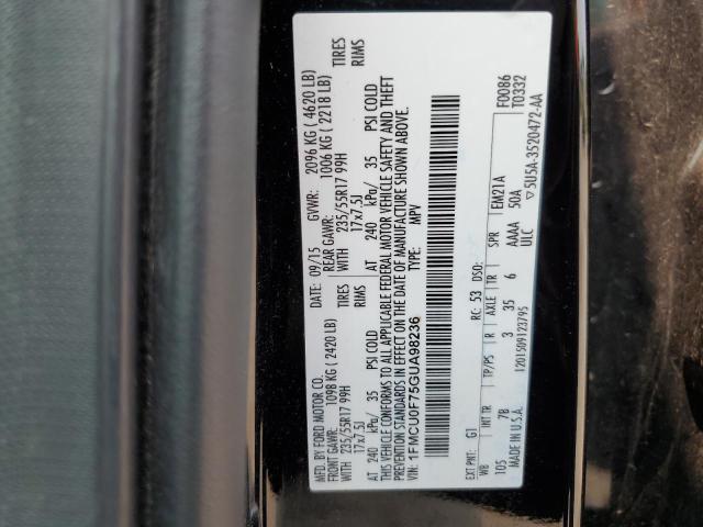 2016 FORD ESCAPE S 1FMCU0F75GUA98236