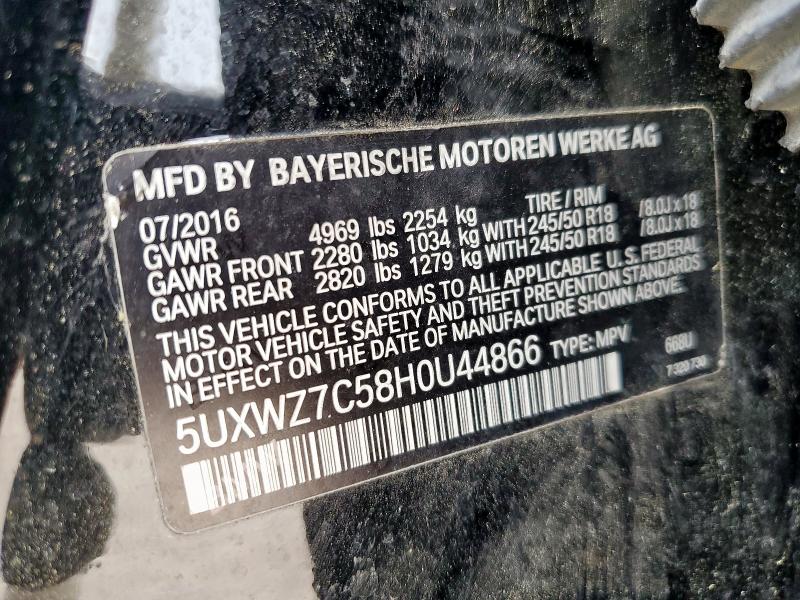 2017 BMW X3 SDRIVE2 5UXWZ7C58H0U44866