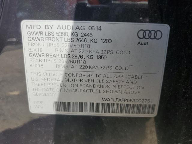 2015 AUDI Q5 PREMIUM WA1LFAFP5FA002751