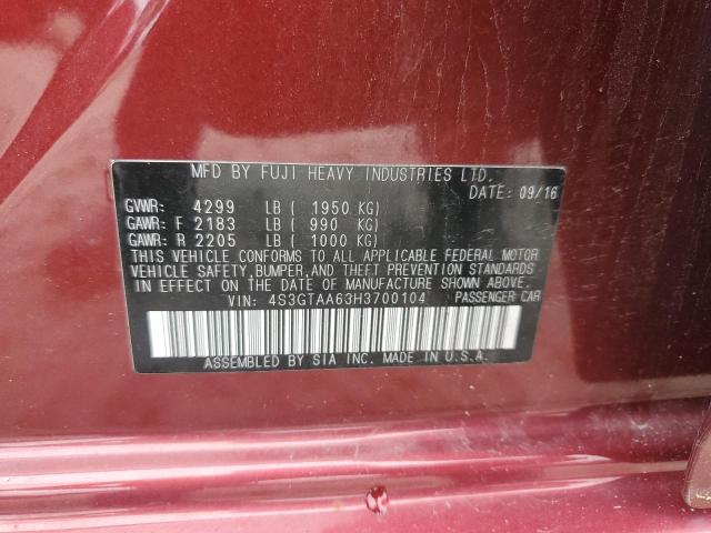 2017 SUBARU IMPREZA - 4S3GTAA63H3700104