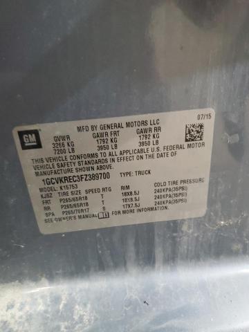 2015 CHEVROLET SILVERADO 1GCVKREC3FZ389700