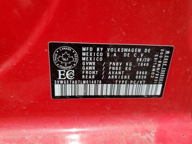 2020 VOLKSWAGEN GOLF 3VWG57AU7LM014678
