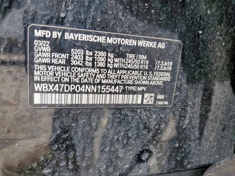 2022 BMW X3 SDRIVE3 WBX47DP04NN155447