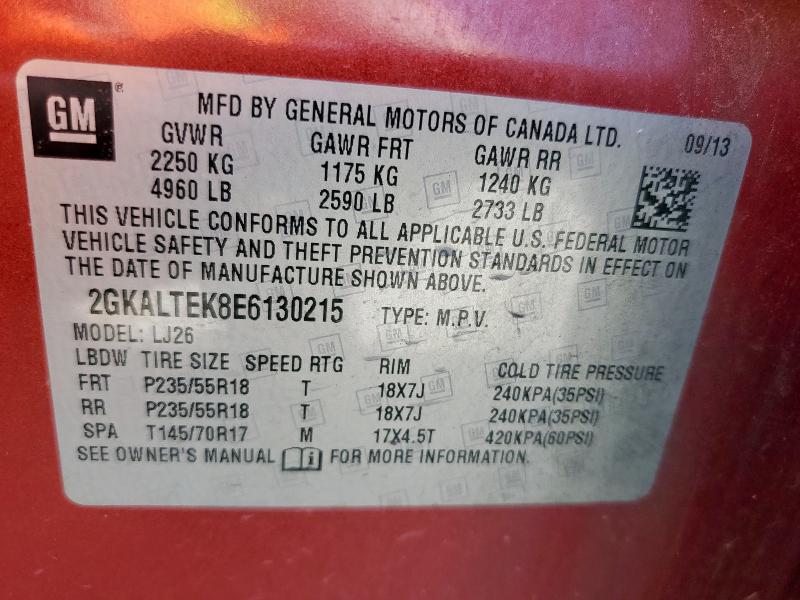 2014 GMC TERRAIN SL - 2GKALTEK8E6130215