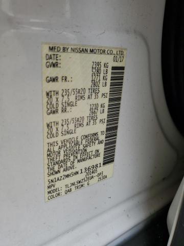 2017 NISSAN MURANO S 5N1AZ2MH5HN136981