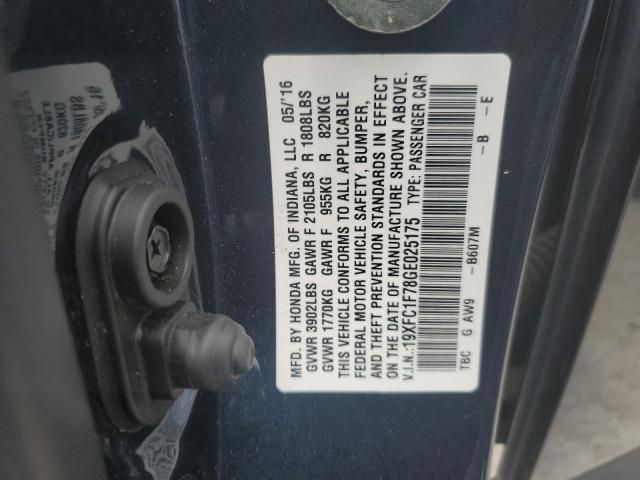2016 HONDA CIVIC EXL 19XFC1F78GE025175