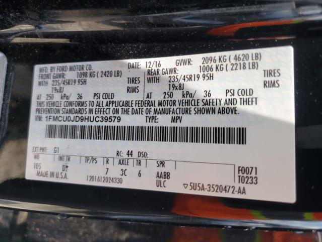 2017 FORD ESCAPE TIT - 1FMCU0JD9HUC39579