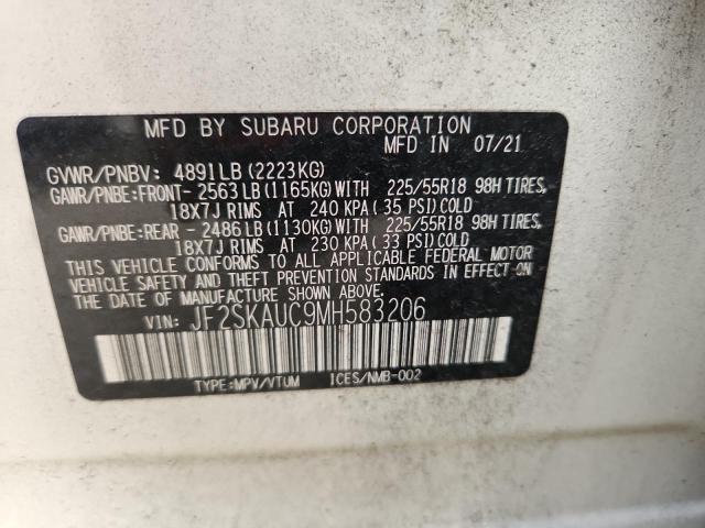 2021 SUBARU FORESTER L JF2SKAUC9MH583206