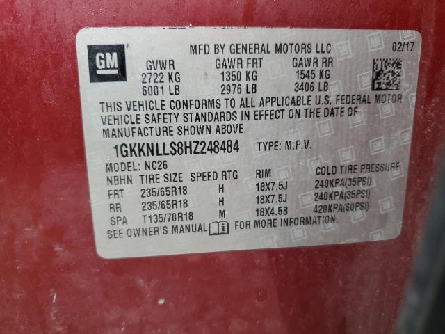 2017 GMC ACADIA SLE 1GKKNLLS8HZ248484