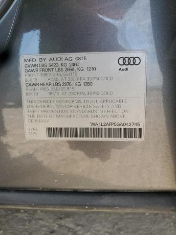 2016 AUDI Q5 PREMIUM WA1L2AFP5GA042745