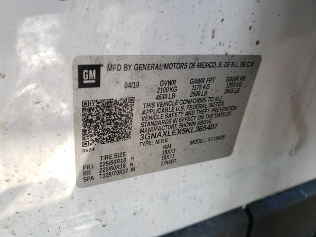 2019 CHEVROLET EQUINOX LT 3GNAXLEX5KL365407