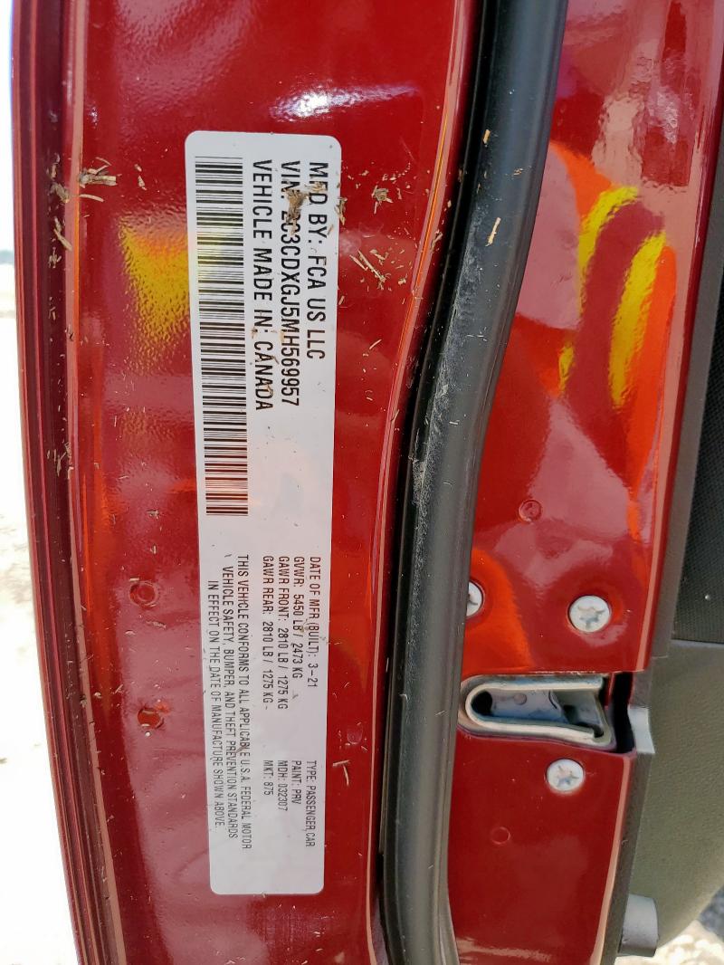 2021 DODGE CHARGER SC 2C3CDXGJ5MH569957