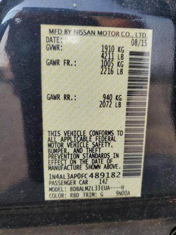 2015 NISSAN ALTIMA 2.5 - 1N4AL3AP0FC489182