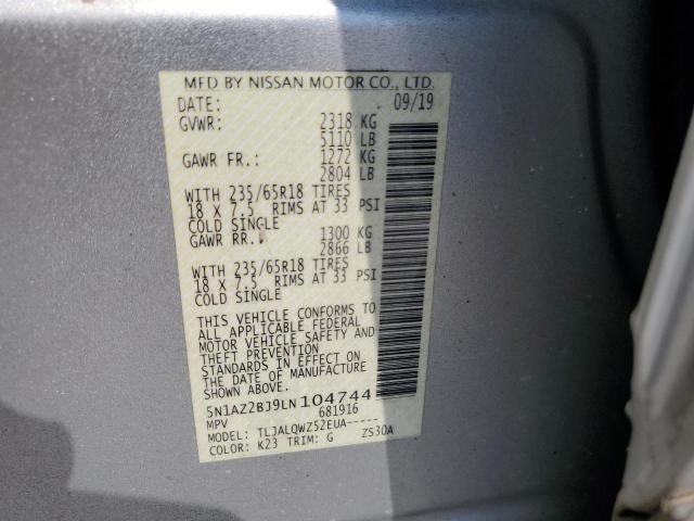 2020 NISSAN MURANO SV - 5N1AZ2BJ9LN104744