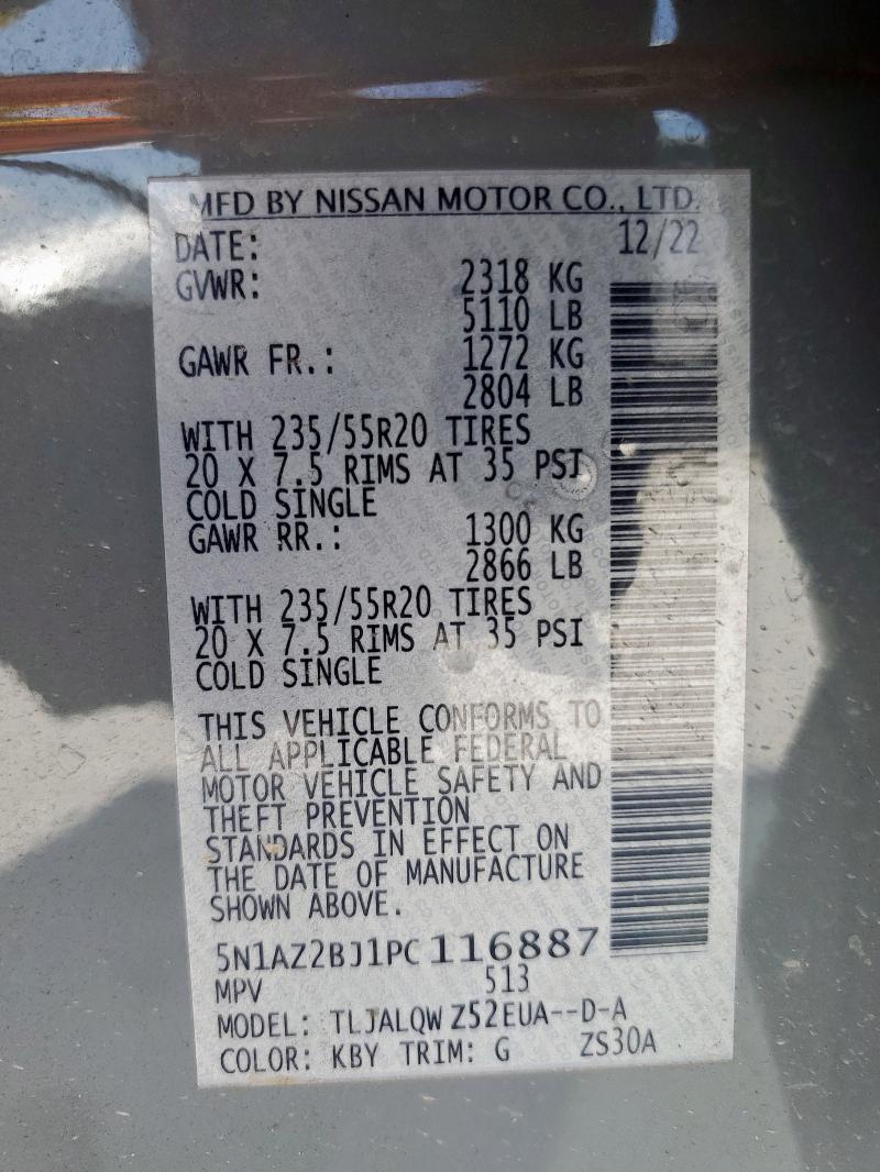 2023 NISSAN MURANO SV 5N1AZ2BJ1PC116887