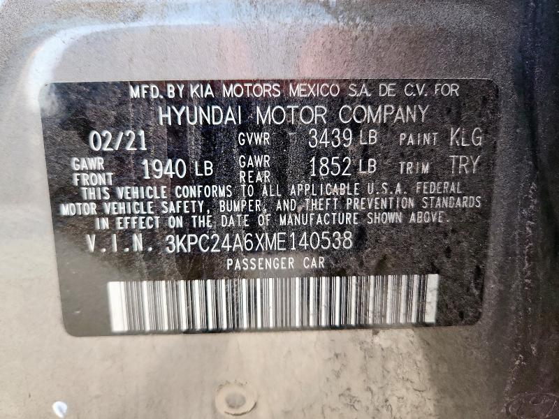 2021 HYUNDAI ACCENT SE - 3KPC24A6XME140538