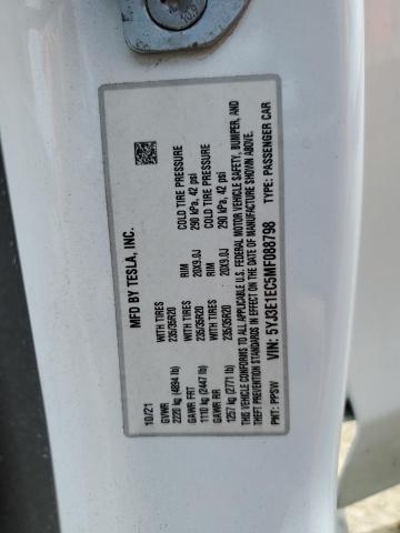 2021 TESLA MODEL 3 5YJ3E1EC5MF088798