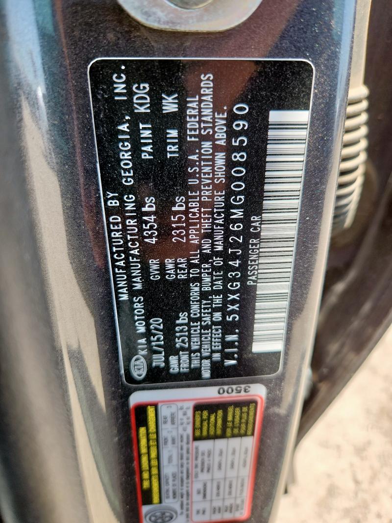 2021 KIA K5 EX 5XXG34J26MG008590