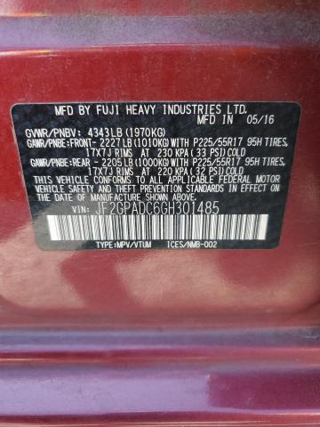 2016 SUBARU CROSSTREK - JF2GPADC6GH301485
