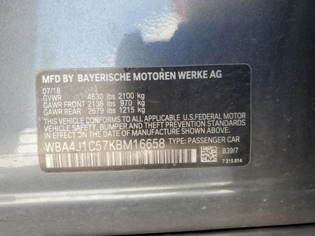 2019 BMW 430I GRAN - WBA4J1C57KBM16658