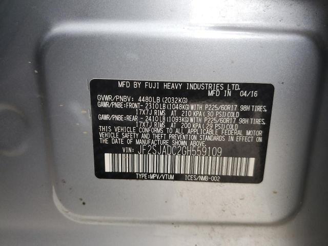 2016 SUBARU FORESTER 2 - JF2SJADC2GH559109