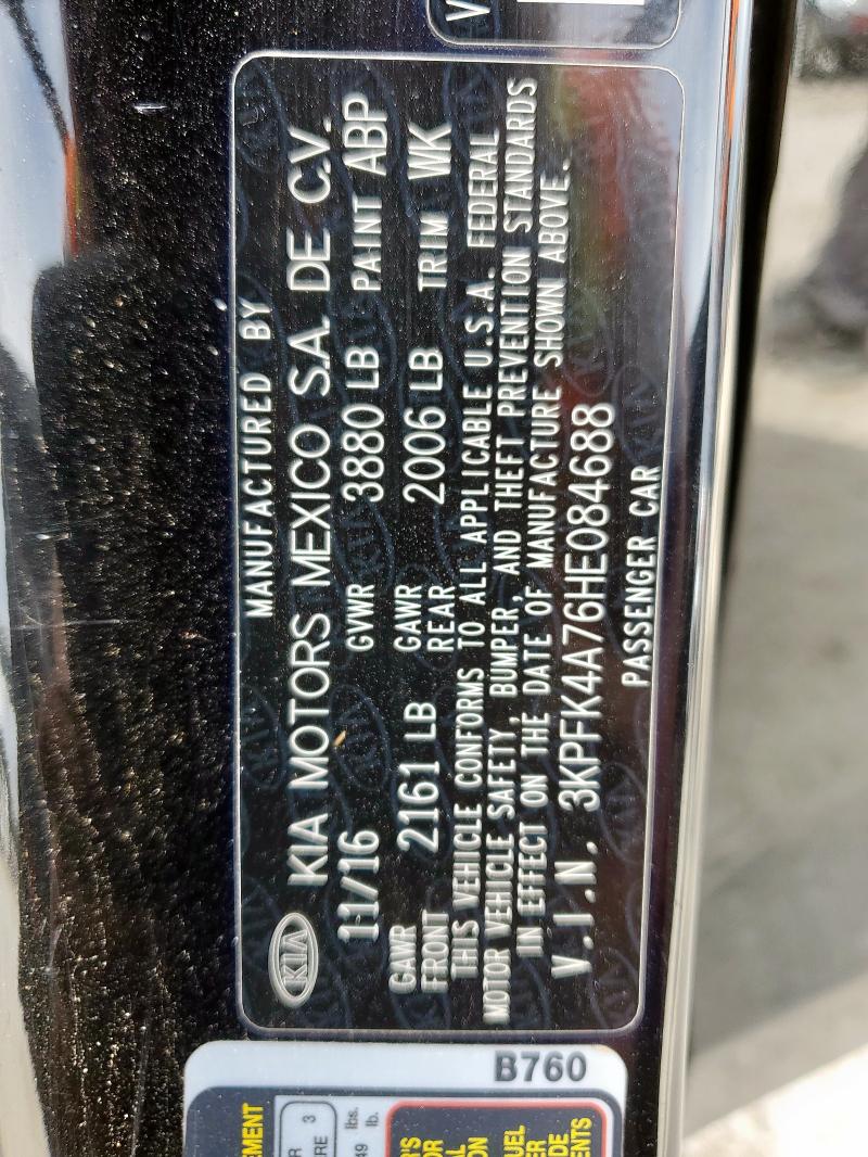 2017 KIA FORTE 3KPFK4A76HE084688