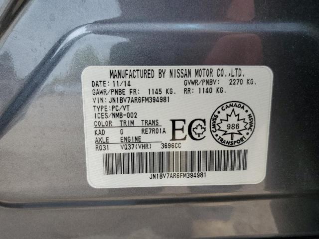 2015 INFINITI Q50 BASE JN1BV7AR6FM394981