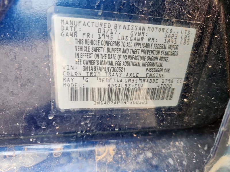 2017 NISSAN SENTRA S 3N1AB7AP4HY300521