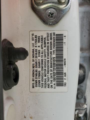 2015 HONDA CIVIC SE 19XFB2F72FE091079