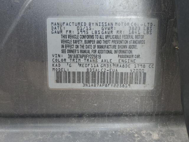 2015 NISSAN SENTRA S 3N1AB7AP8FY225819