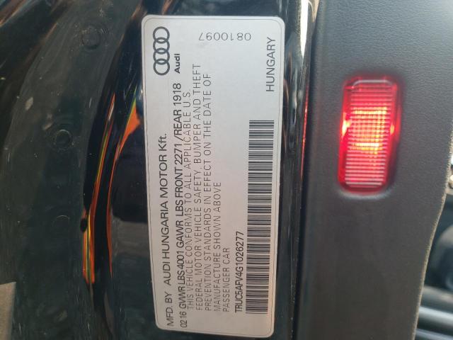 2016 AUDI TT TRUC5AFV4G1026277