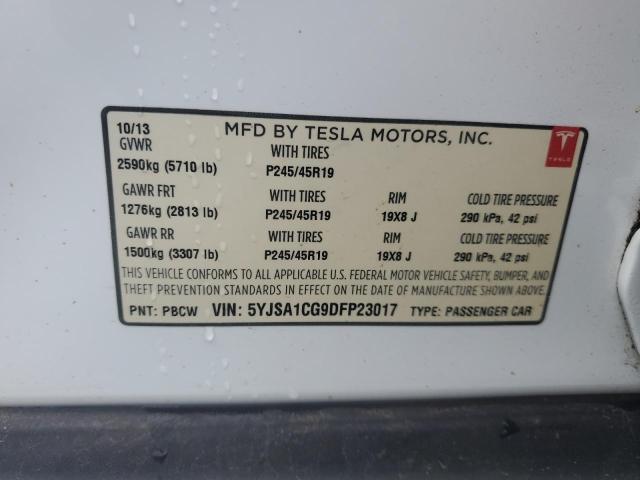 2013 TESLA MODEL S - 5YJSA1CG9DFP23017
