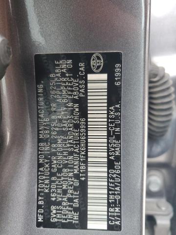 2017 TOYOTA CAMRY LE - 4T1BF1FK6HU659996