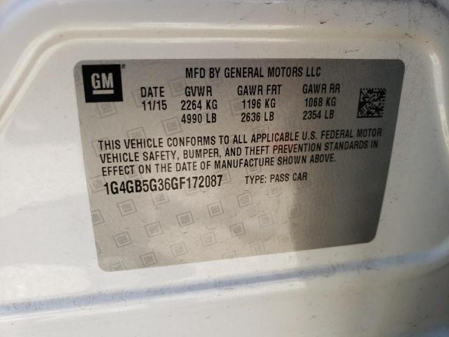 2016 BUICK LACROSSE - 1G4GB5G36GF172087
