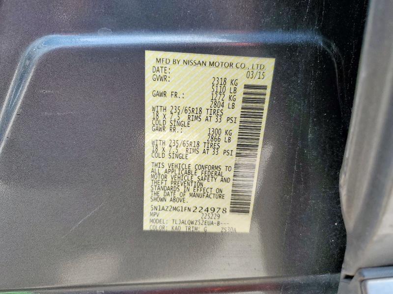 2015 NISSAN MURANO S - 5N1AZ2MG1FN224978
