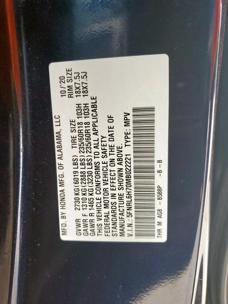 2021 HONDA ODYSSEY EX 5FNRL6H70MB022221