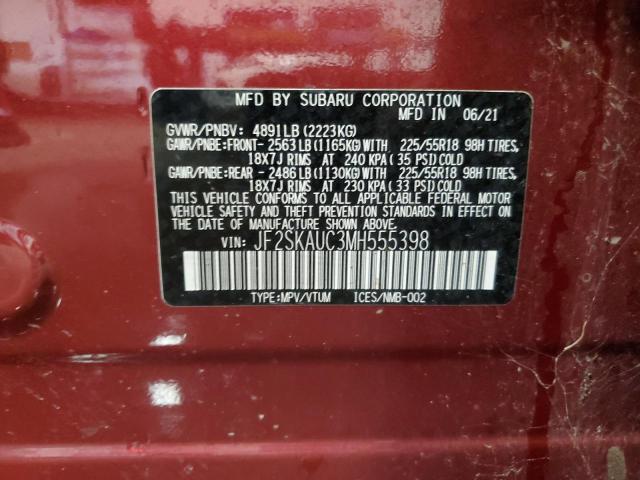 2021 SUBARU FORESTER L JF2SKAUC3MH555398