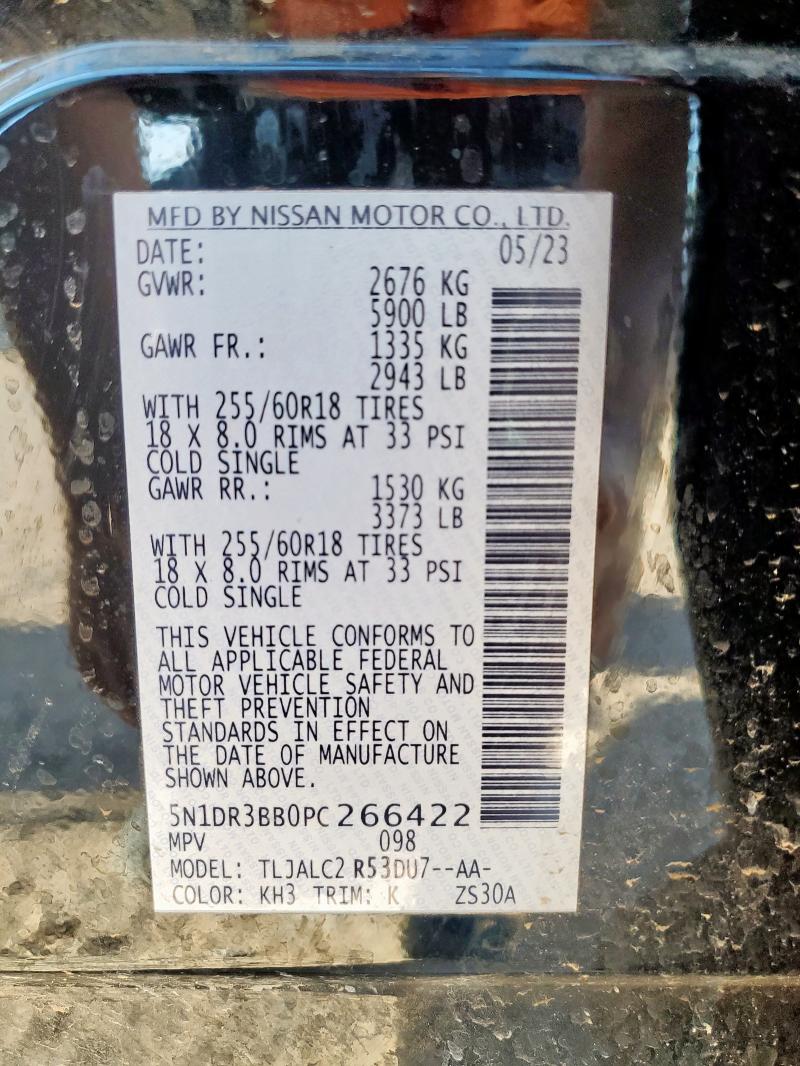 2023 NISSAN PATHFINDER 5N1DR3BB0PC266422